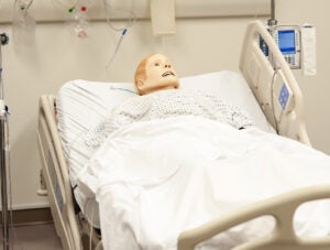 students in sim center