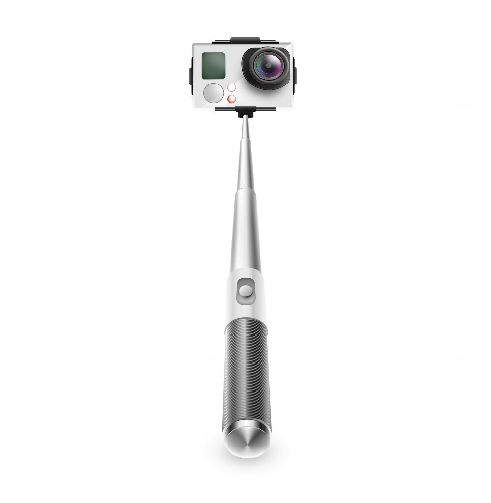 Image showing GoPro camera on selfie stick