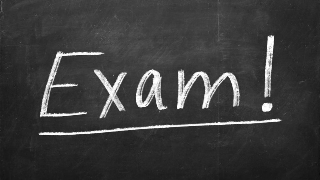 Image showing blackboard with Exam written on it.
