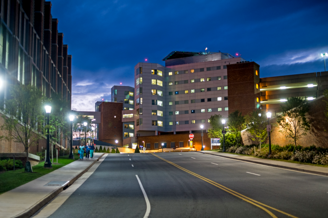Photo of the exterior of UVA hospital