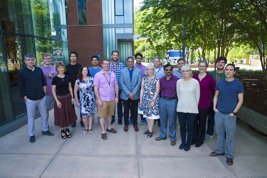 pannexin Group standing Outside UVA near trees