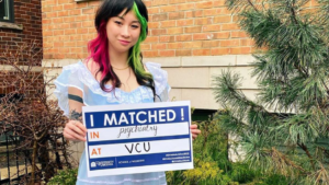 UVA School of Medicine, MD Program Match Day Celebrations 2022 showing match results cards