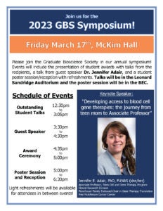 flyer about graduate bioscience symposium
