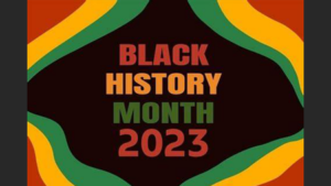 Black History Mth 2023 graphic with colors
