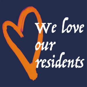 We love our residents graphic with heart