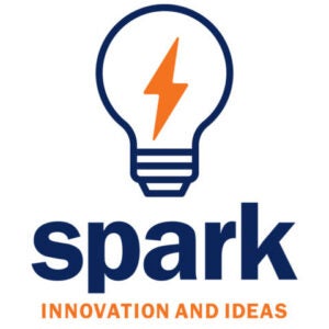 Spark graphic with light bulb