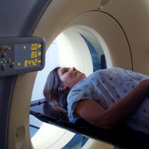 MRI scan for breast cancer.