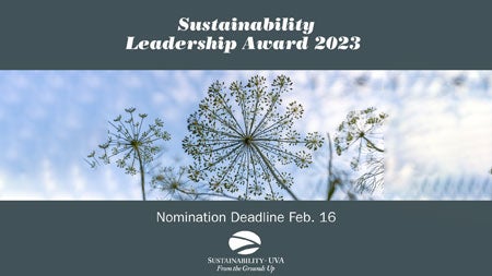 The University of Virginia 2023 Sustainability Leadership Awards