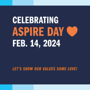 UVA Aspire Day graphic with Feb 14 date