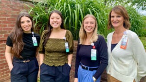 UVA Clinical Research Coordinators Alexandra Stauffer, Tam Le, and Madison Focht; and CRC Manager Susan Hamil