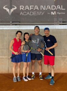Albert Jun and family play tennis