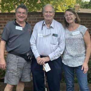 (From left) Ed Perez-Reyes, PhD, Carl Creutz, PhD, Debbie Perez-Reyes 