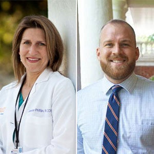 School of Medicine’s Jennifer Phillips and Adam Griggs Receive Hoos Building Bridges Award