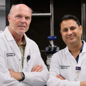 (From left) Harald Sontheimer, PhD, Bhanu Tewari, PhD