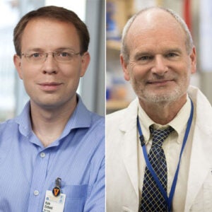 (From left) Kyle Enfield, MD, and William Petri, MD