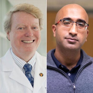 (From left) Thomas P. Loughran Jr., MD, and Aakrosh Ratan, PhD