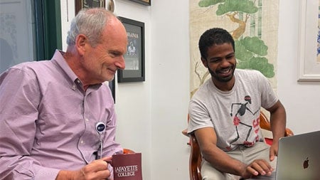 The School of Medicine's William A. Petri Jr., MD, PhD, (left) and neuroscience student David Tyus have discovered that the portion of our nervous systems responsible for the "fight or flight" response helps determine the severity of dangerous C. difficile infections.