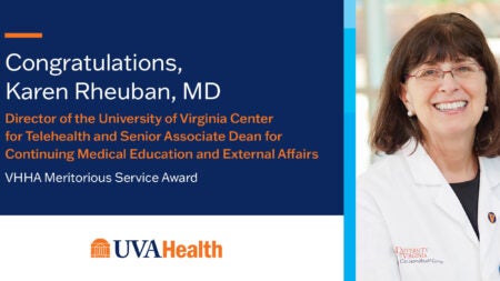 Karen Rheuban, MD, Receives Virginia Hospital and Healthcare Association Meritorious Service Award