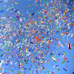 New Years celebration with confetti.