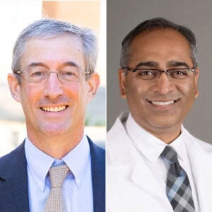 Frederick H. Epstein, left, is leading the team that developed the imaging technique. Dr. Amit R. Patel is the UVA cardiologist working with the team. (Contributed photos)