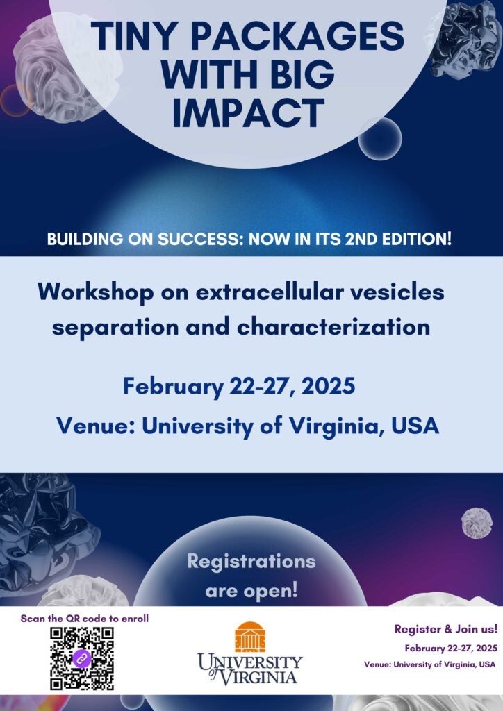 poster for extracelullar vesicles workshop in Feb. 2025