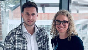 (From left) Patryk Krakowiak and Anna Cliffe, PhD