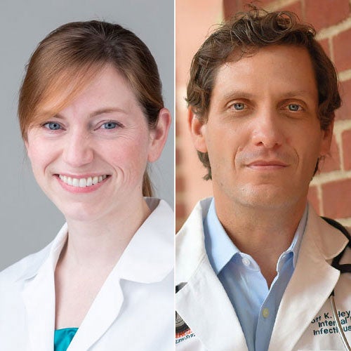 (l-r) Lindsay Somerville, MD, and Scott Heysell, MD, MPH