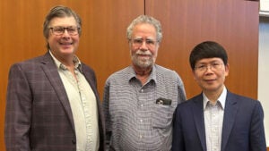(From left) P. Todd Stukenberg, PhD, David Rekhosh, PhD, Zhijian "James" Chen, PhD