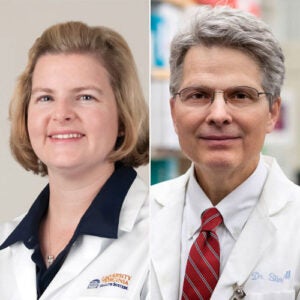 (From left) Elizabeth Gaughan, MD, and Craig Slingluff, MD