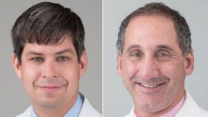 (From left) Patrick Jackson, MD, and Mo Nadkarni, MD