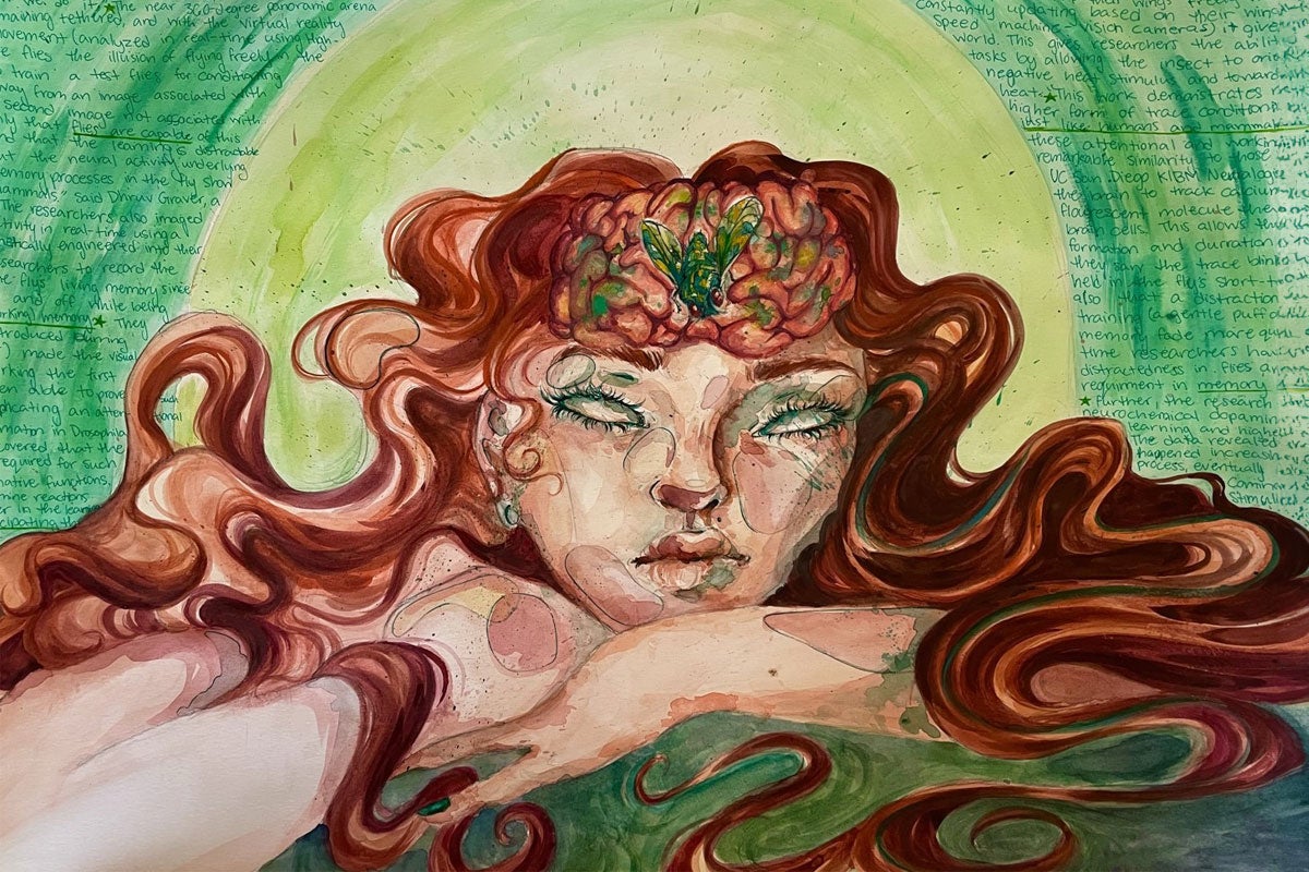 Neuroscience-inspired art from Charlottesville High School art student Courtney Millard