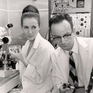 Avril Somlyo, PhD (left) and colleague