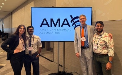 (From left) Alexia Childress, Vignesh Senthilkumar, Rusty Hawes, and Ishaan Rischie