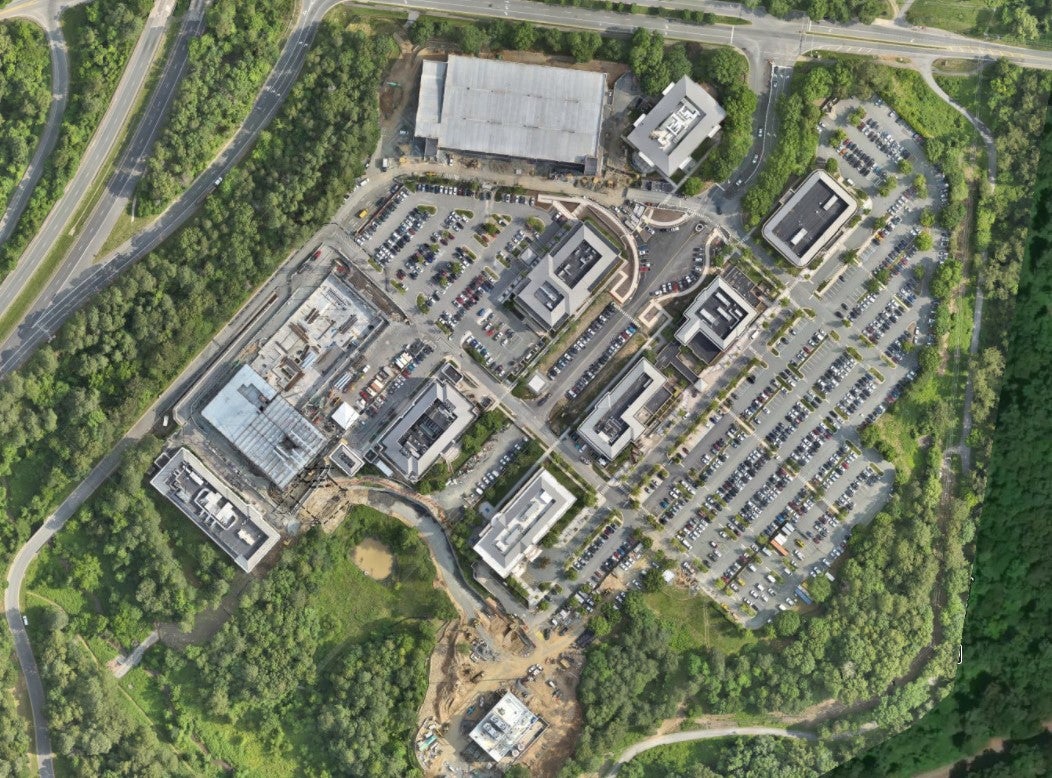 Aerial footage of the entire Fontaine Research Park (Photo by Skanska USA, Inc.)