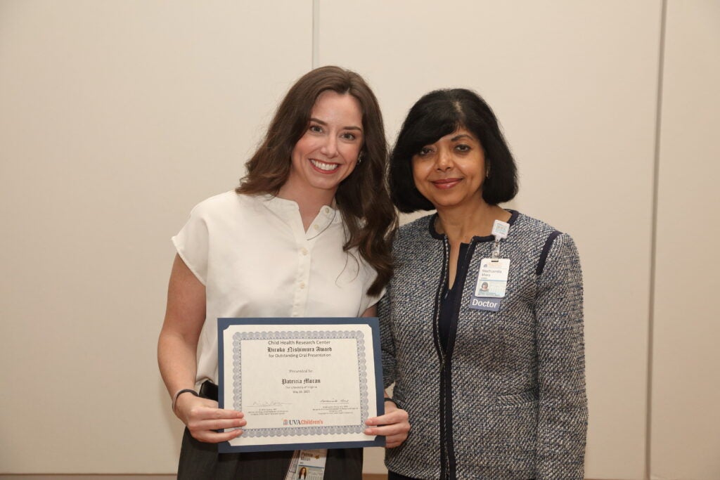 Hiroko Nishimura Award winner Patricia Moran with Dr. Misra