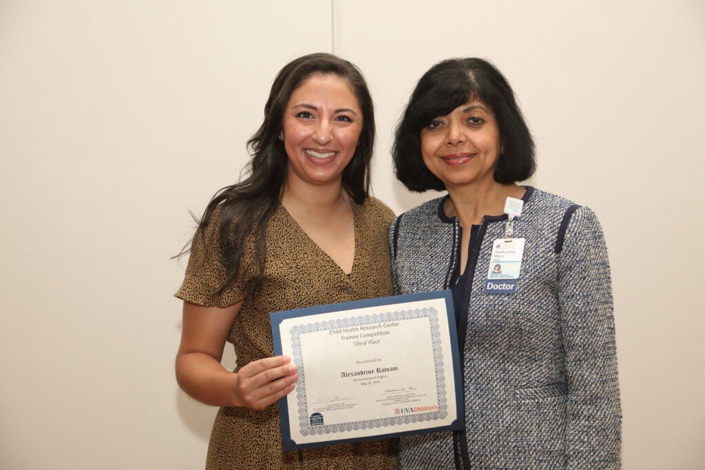 Trainee Competition 3rd Place winner Alexandrine Ratnani with Dr. Misra