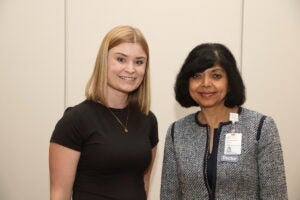 Trainee Poster Competition 1st Place winner Claire Williams with Dr. Misra