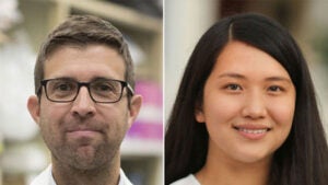 (From left) John Lukens, PhD, and Jessica Thanos
