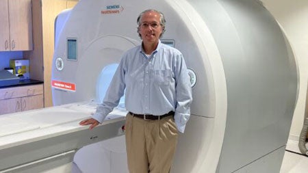 James Stone, MD, PhD, is leading a study to determine if a cutting-edge MRI scanner can identify now-undetectable brain injuries in soldiers exposed to blasts.