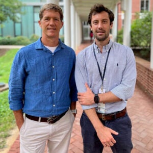 Michael Brown, PhD (left) and lab team member Jack Cronk