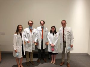 Last year’s chief residents: Kirsten Koons, Sumner Abraham, Sam Oliver, and Eli Arant with Brian Uthlaut