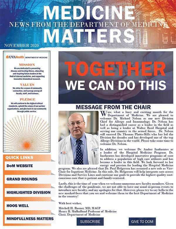 UVA Medicine Matters Newsletter 2020
