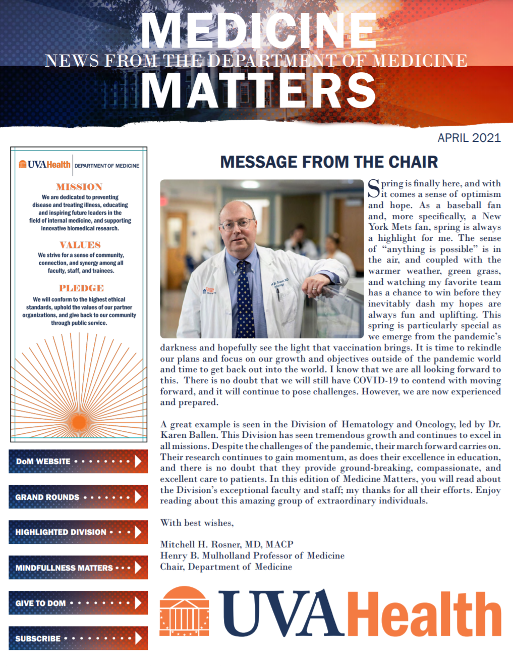 Medicine Matters Newsletter April 2021 Medicine Matters
