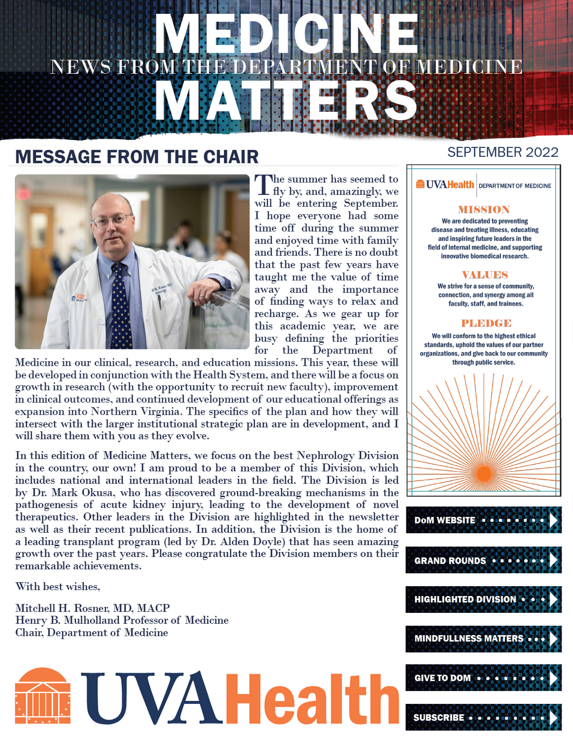 UVA Medical Newsletter