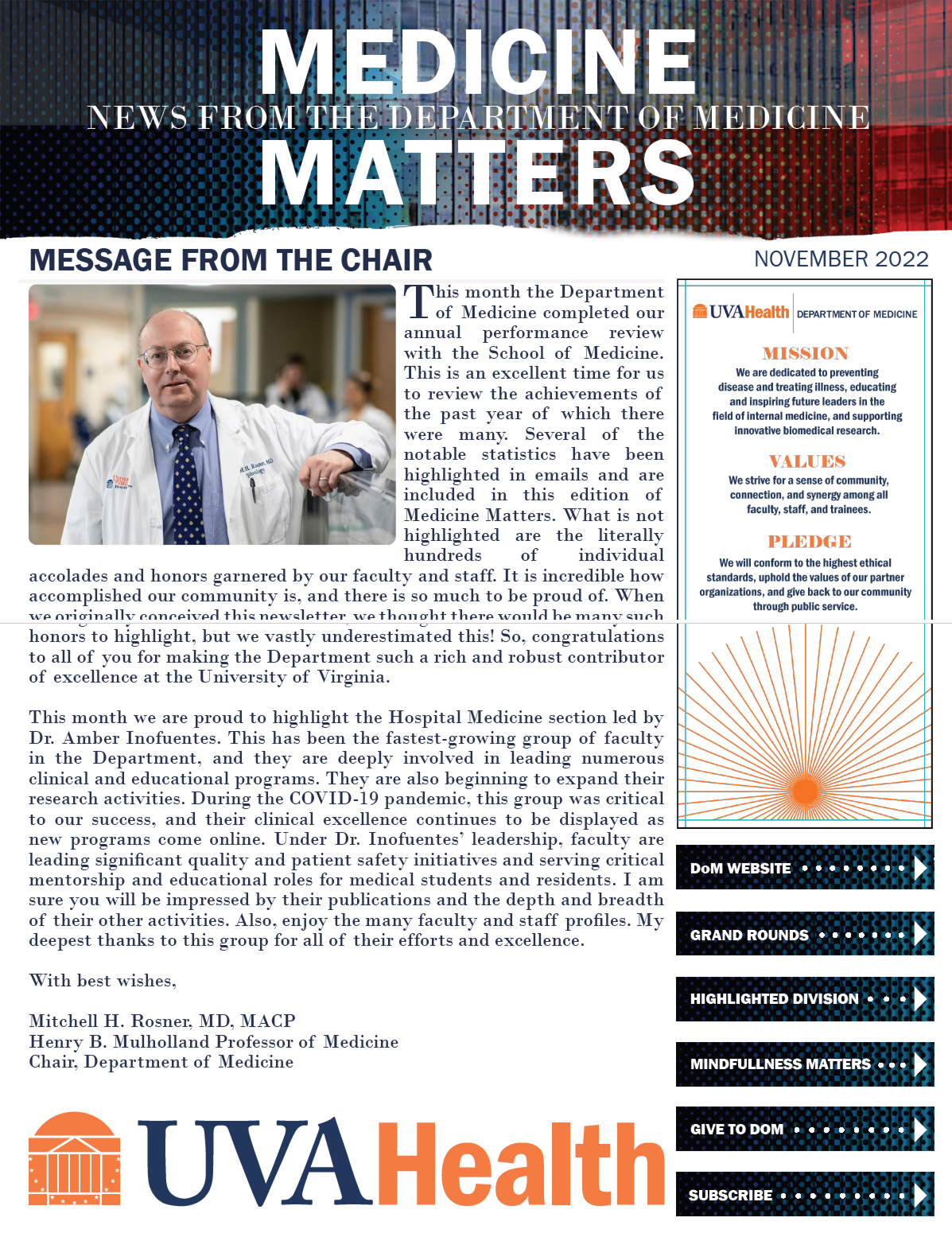 Image of November Medicine Matters Newsletter