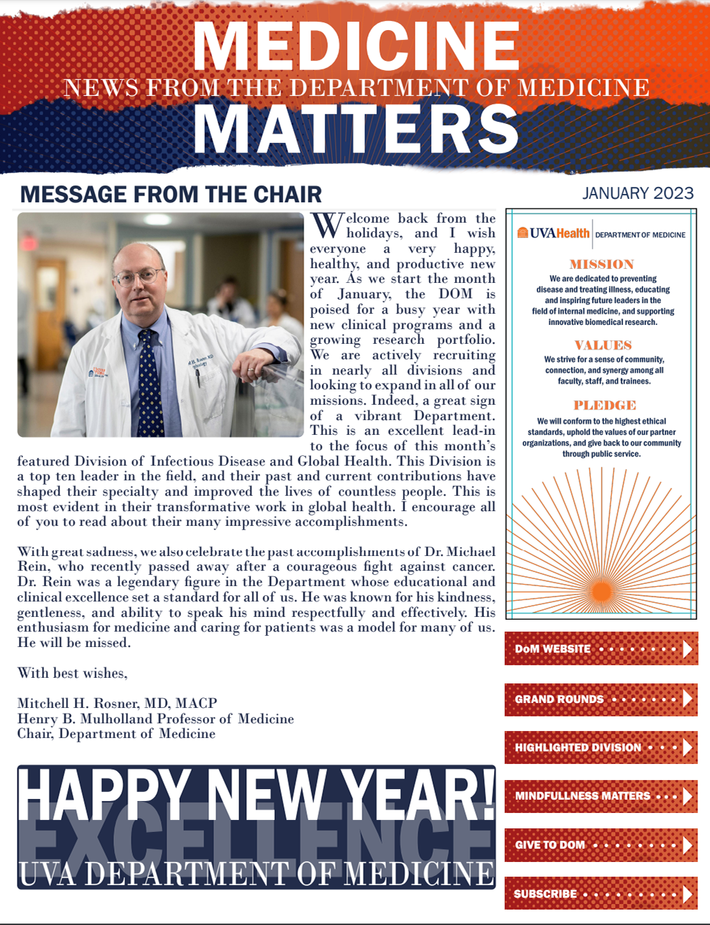 Image of January 2023 edition of Medicine Matters Newsletter