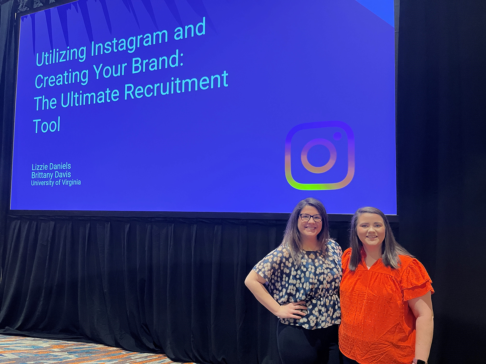 Presentation at the Alliance for Academic Internal Medicine (AAIM) Conference by the Division Fellowship Coordinator, Brittany Davis: From left – Lizzie Daniels and Brittany Davis